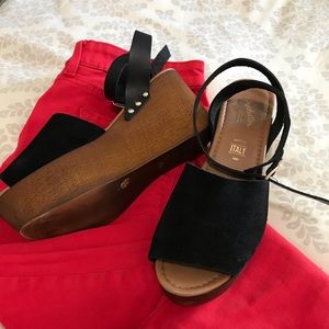 Seychelles Paddle Suede Ankle-Strap Wedge Sandals